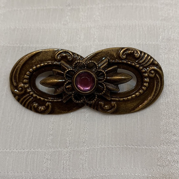 Copper-tone Brooch Scarf Pin, Vintage, Costume - Picture 2 of 5